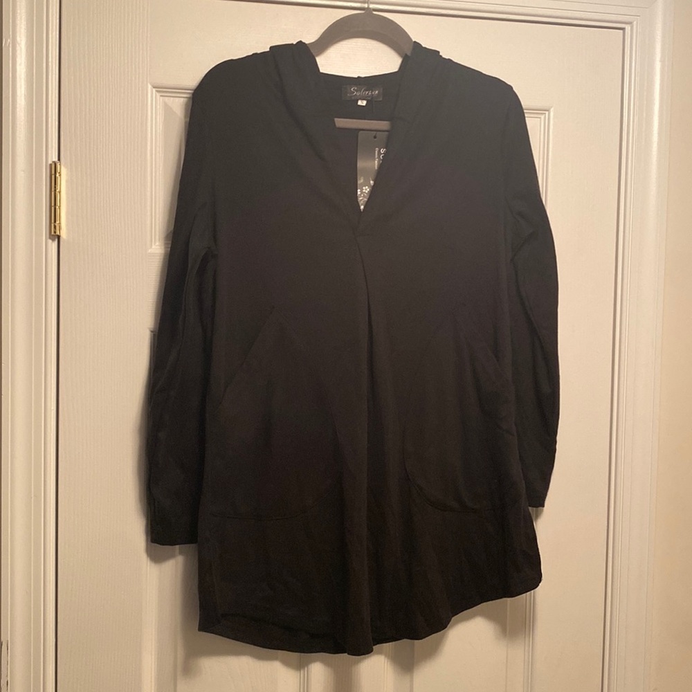 Brand New Solersun Black Hooded Sweatshirt…size S